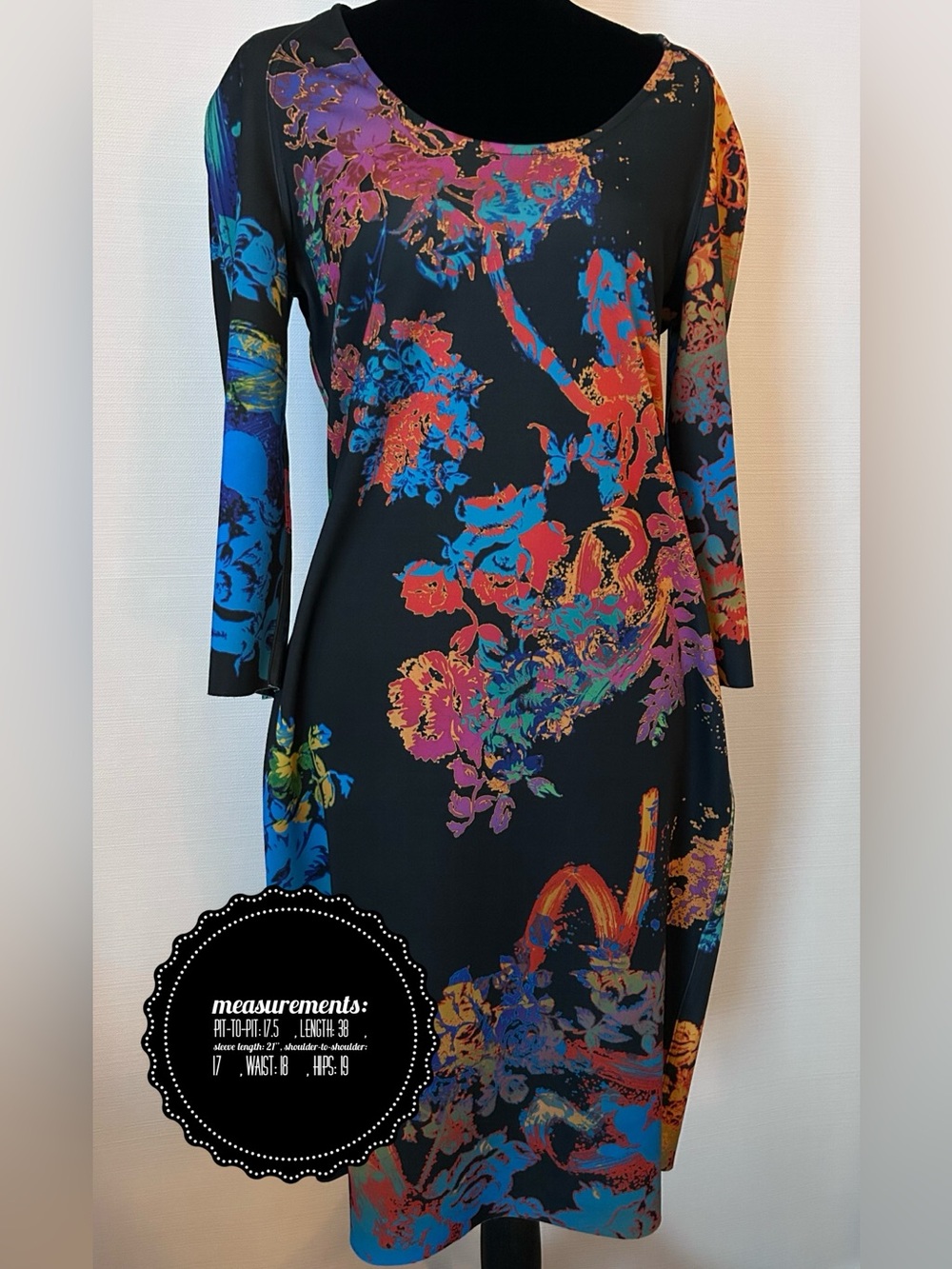 Eroke made in Italy Bright Floral Unique Reversible Bodycon Dress
